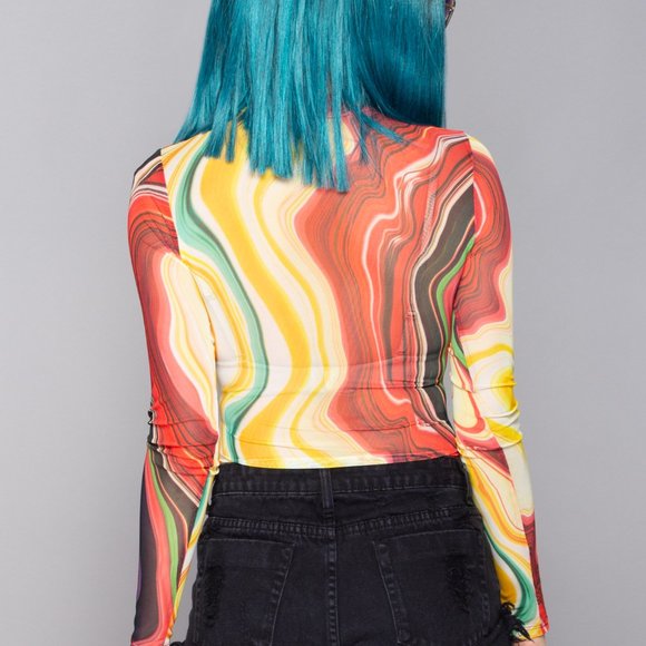 Swirl Fiesta Mesh Bodysuit - Picture 2 of 2